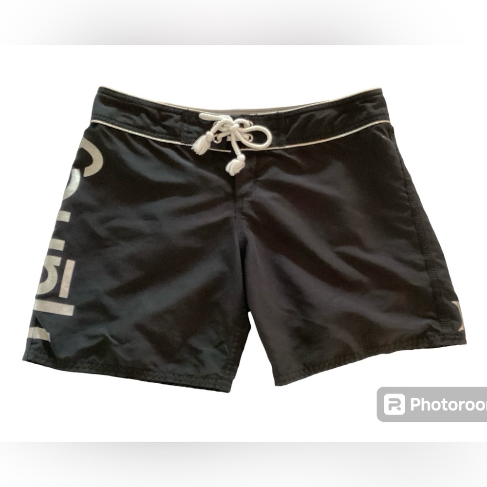 Hurley womens board shorts swim boardshorts black silver size 9